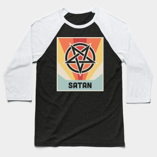 SATAN | Vintage Occult Pentagram Baseball T-Shirt